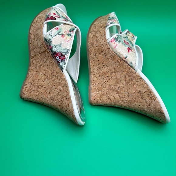 Bamboo Wedge Heel Floral Sandals Size 7 1/2 NWOT - Picture 7 of 7